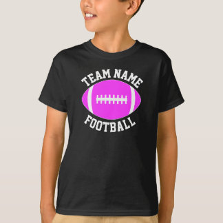 Pink Football Team Name, Player and Number Sports T-Shirt