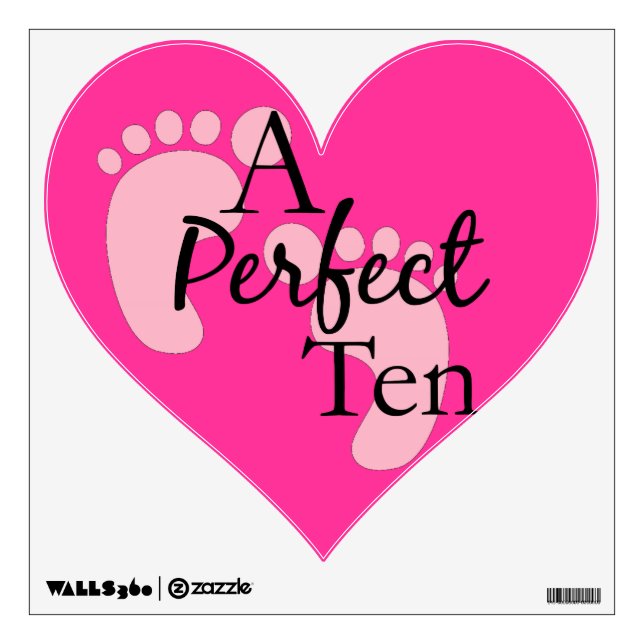 Pink Footprint Baby Nursery Wall Decals (Front)
