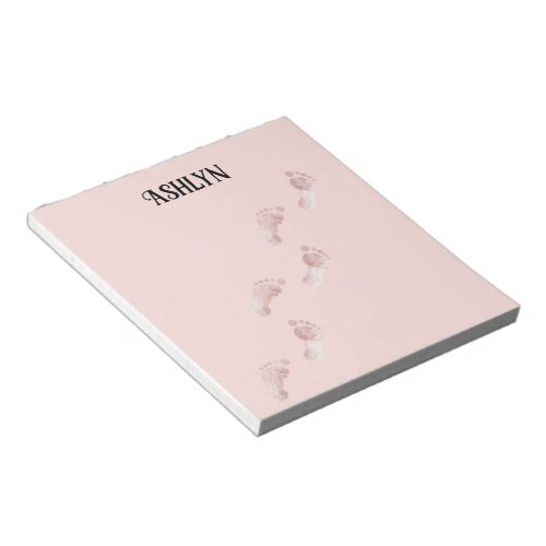 Pink Footprints Personalized Notepad