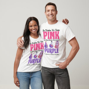 Pink for breast cancer purple domestic violence T-Shirt