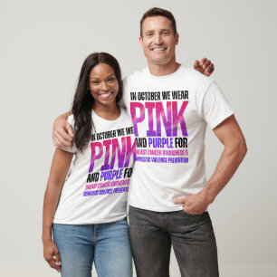 Pink for breast cancer purple domestic violence T-Shirt