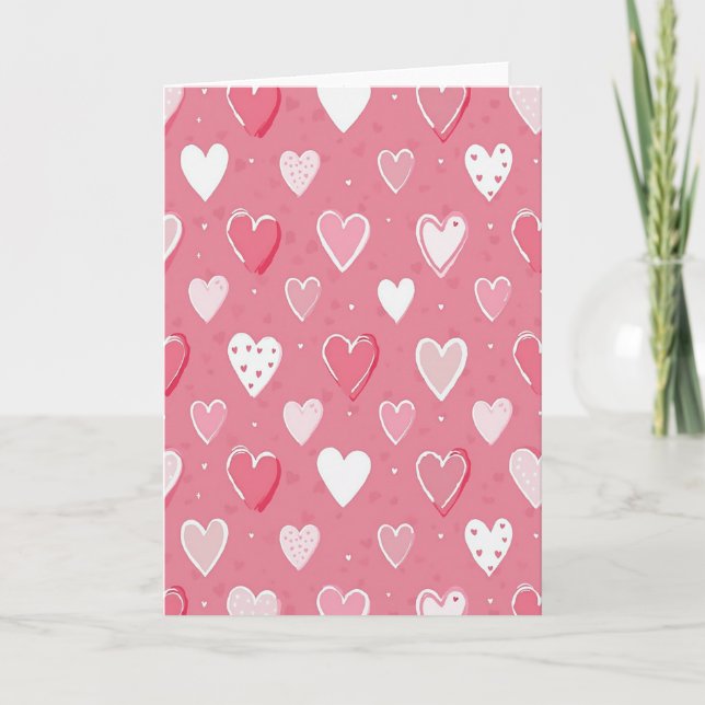 Pink For Her Valentines Card (Front)
