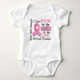 Pink For Hero 3 Great Grandma Breast Cancer Baby Bodysuit