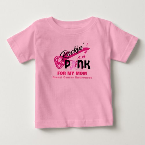 Pink for Mom Breast Cancer Awareness Baby Tutu Baby T_Shirt