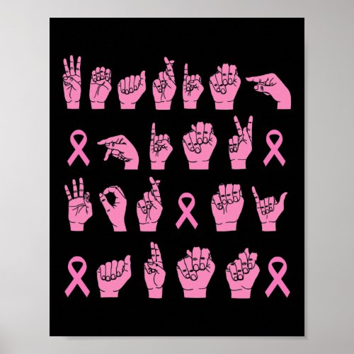 Pink For My Aunt Sign Language Breast Cancer Suppo