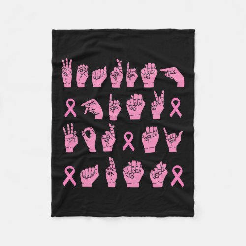 Pink For My Aunt Sign Language Breast Cancer Suppo Fleece Blanket