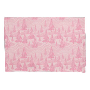 Pink Forest Christmas Pillow Case