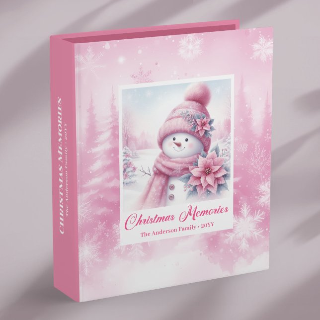Pink Forest Kids Christmas Album Snowman Gift Pick 3 Ring Binder (Pink Forest Kids Christmas Album Snowman Gift Pick)