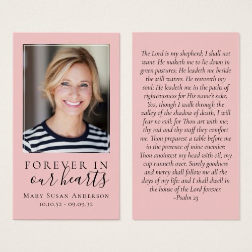 Pink Forever in Our Hearts Memorial Card