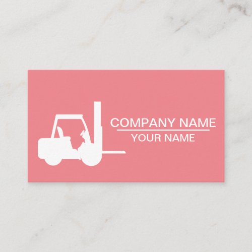 pink Forklift Construction Business Card