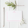 Pink Formal Classic Family Monogram Minimalist  Note Card