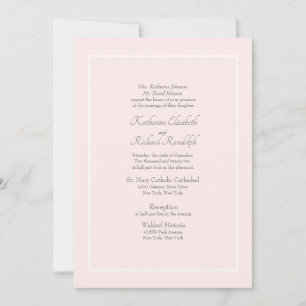 Pink Formal Wedding Invitation Divorced Parents