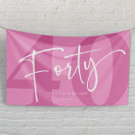 Pink Forty 40th Fortieth Birthday Party Banner<br><div class="desc">This is a Pink Forty 40th Fortieth Birthday Party Banner!</div>