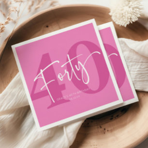 Pink Forty 40th Fortieth Birthday Party Napkins