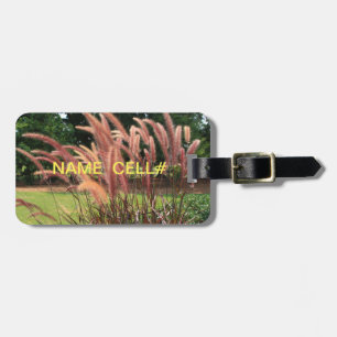 Pink Fountain Grass Luggage Tag