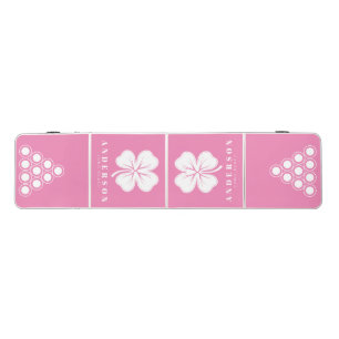 Pink Four Leaf Clover with Name Beer Pong Table