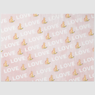 Pink Fox Cute Pattern Watercolor Tissue Paper