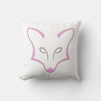 Pink Fox Logo Throw Pillow