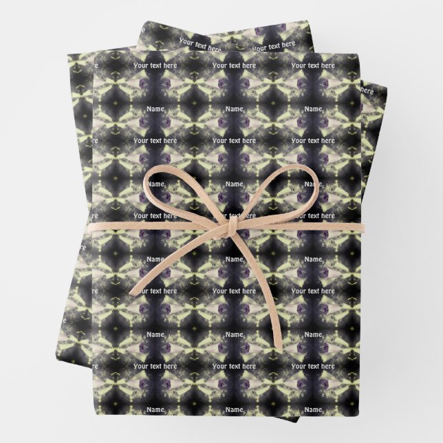 Pink Foxglove Flower Black And White Personalized Wrapping Paper Sheets (In situ)