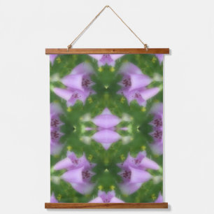 Pink Foxglove Flowers Abstract Hanging Tapestry