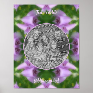 Pink Foxglove Flowers Frame Create Your Own Photo Poster