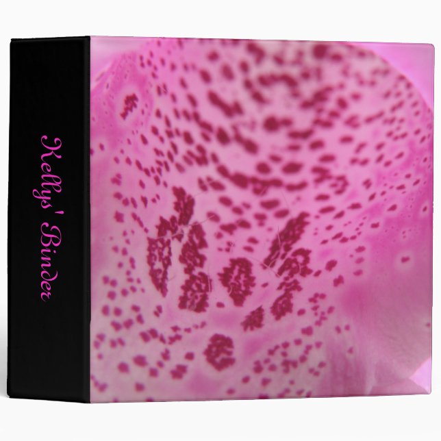 Pink Foxglove Petal Custom Binder (Front/Spine)