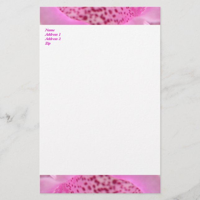 Pink Foxglove Petal Custom Stationery (Front)