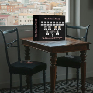 Pink Fractal Art 3 Generations Family Tree Quotes Ring Binder