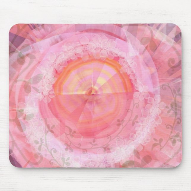 Pink "fractal" design mouse pad (Front)