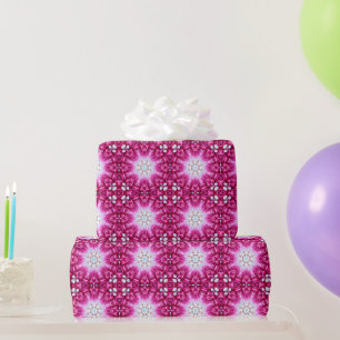 Pink Fractal mandala - floral impression Wrapping Paper