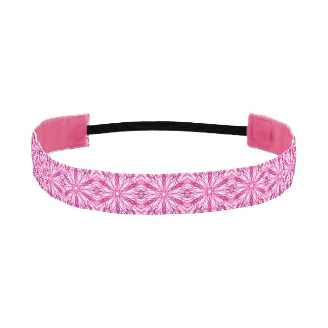 Pink Fractal Pattern Athletic Headband (Front)