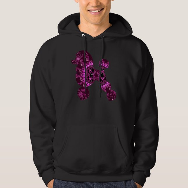 Pink Fractal Poodle Hoodie (Front)