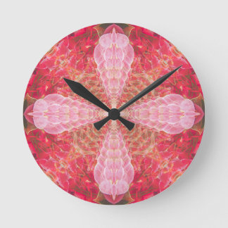 Pink Fractal | Round Clock