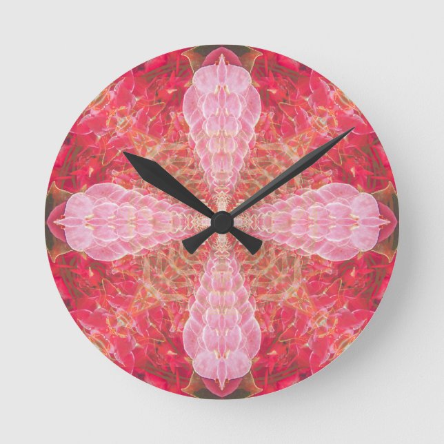 Pink Fractal | Round Clock (Front)