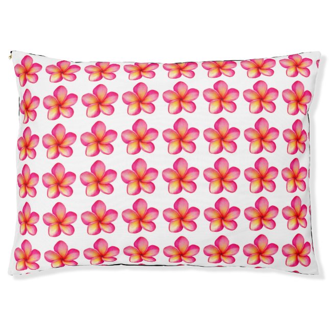 Pink Frangipani Dog Bed (Front)