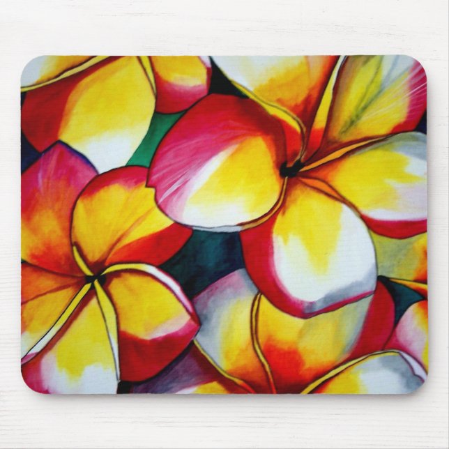 Pink Frangipani flower by Sacha Grossel Art Mouse Pad (Front)