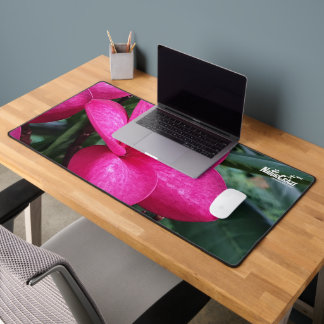 Pink Frangipani Flower Desk Mat