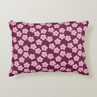Pink Frangipani Flower Seamless Pattern Accent Pillow