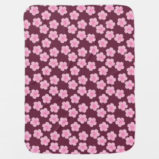 Pink Frangipani Flower Seamless Pattern Baby Blanket