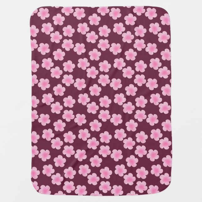 Pink Frangipani Flower Seamless Pattern Baby Blanket (Front)