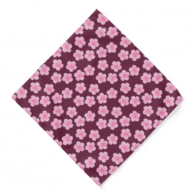 Pink Frangipani Flower Seamless Pattern Bandana (Front)