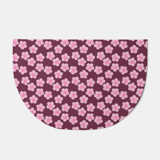 Pink Frangipani Flower Seamless Pattern Doormat