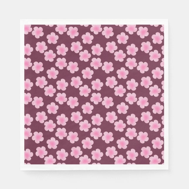 Pink Frangipani Flower Seamless Pattern Napkins (Front)