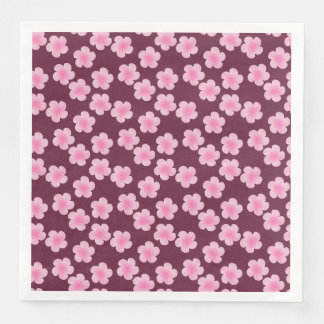 Pink Frangipani Flower Seamless Pattern Paper Dinner Napkins