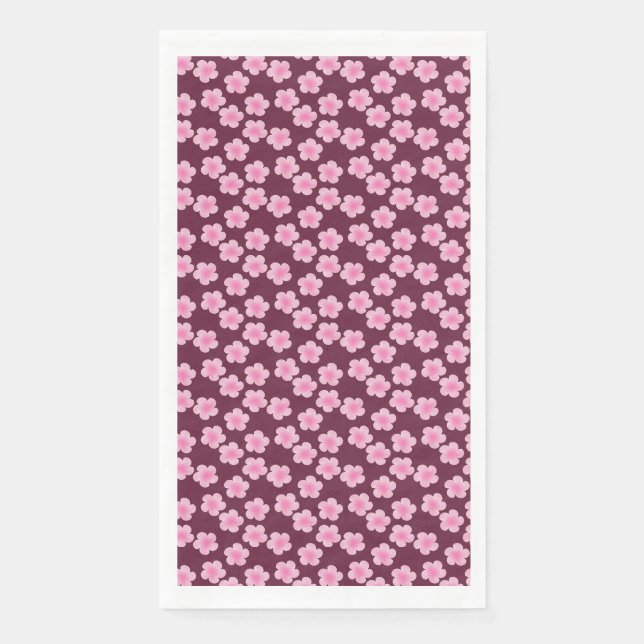 Pink Frangipani Flower Seamless Pattern Paper Guest Towels (Front)