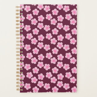 Pink Frangipani Flower Seamless Pattern Planner