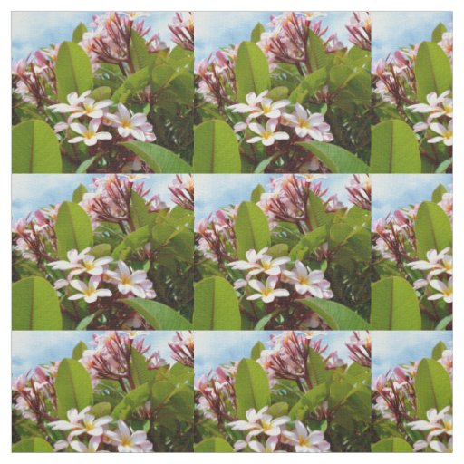 Pink Frangipani Flower Tree, Fabric