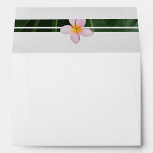 Pink Frangipani Plumeria 5x7 Wedding Invitation Envelope