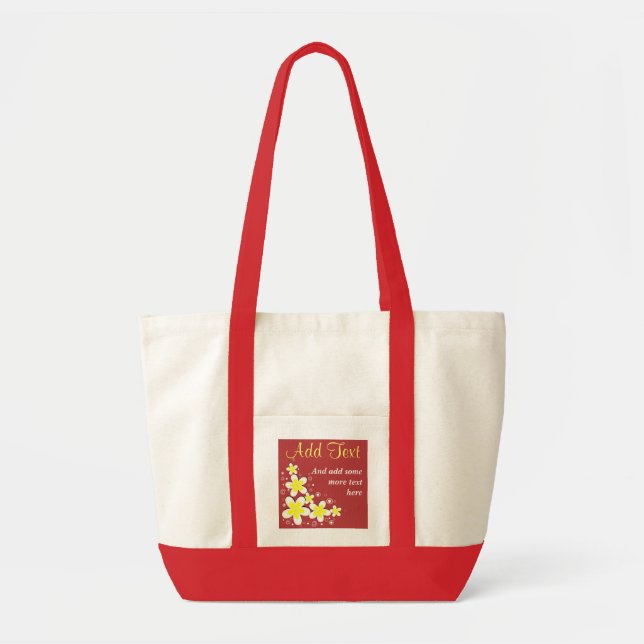 Pink Frangipani Plumeria Floral Impulse Tote Bags (Front)