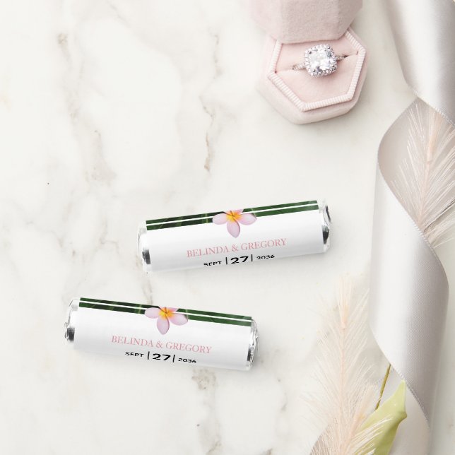 Pink Frangipani Plumeria Wedding  Breath Savers® Mints (Wedding)